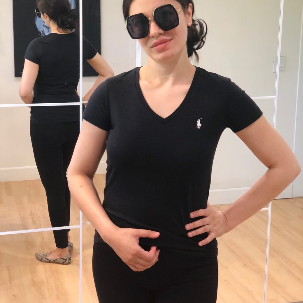 Ralph Lauren Polo Shirt v neck black